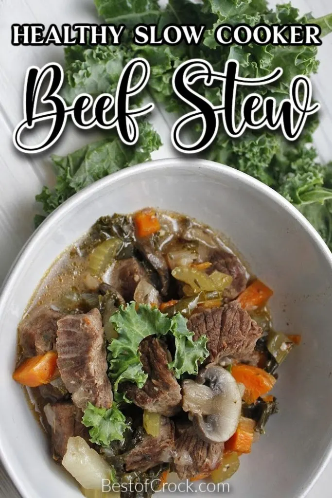 The flavors in this healthy slow cooker beef stew recipe will fill your home with the smells of a delicious home cooked dinner. Beef Stew Crockpot Clean Eating | Beef Stew Crockpot Low Carb | Healthy Crockpot Recipes with Beef | Slow Cooker Recipes with Beef | Healthy Beef Recipe | Beef Crockpot Recipes | Easy Dinner Ideas | Clean Eating Recipes | Crockpot Stew Recipe | #slowcooker #dinnerrecipes