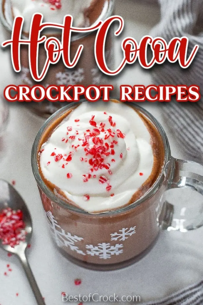 Fill your home with the comforting smells of fall and winter with these delicious hot cocoa crockpot recipes. Homemade Hot Cocoa Recipes | Crock Pot Hot Chocolate Recipes | Frozen Hot Cocoa Recipe | Mexican Hot Chocolate | Nutella Hot Cocoa Recipe | Homemade Hot Chocolate Recipe | Crockpot Holiday Recipes | Winter Slow Cooker Recipes | Crockpot Drink Recipes | Crockpot Holiday Recipes | Holiday Party Drinks | Winter Party Drinks | Holiday Recipes Crockpot | Crockpot Recipes with Chocolate #crockpot #hotchocolaterecipes