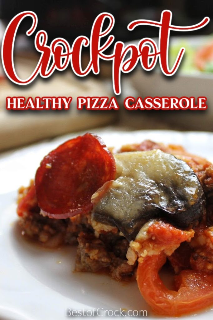 A healthy crockpot pizza casserole can really make a difference as a weight loss recipe and is a family dinner recipe that everyone will love. Crockpot Recipes for Dinner | Slow Cooker Dinner Recipe | Healthy Crockpot Recipes | Crockpot Recipes for Families | Healthy Dinner Recipes Slow Cooker #crockpot #recipes