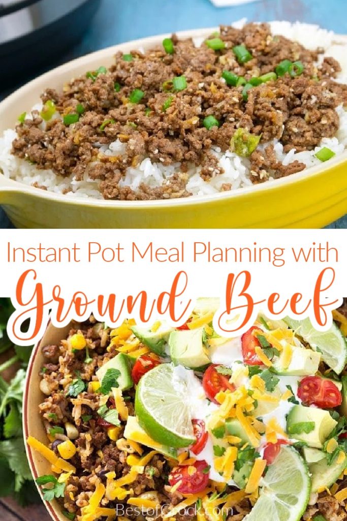 The easiest way to get started with meal planning is to utilize easy healthy recipes like Instant Pot ground beef recipes for meal prep. Instant Pot Meal Planning Healthy | Budget Meal Planning Instant Pot | Meal Planning with Instant Pot | Family Meal Planning Instant Pot | Instant Pot Recipes with Beef | Ground Beef Recipes Instant Pot | Healthy Ground Beef Recipes | Healthy Meal Prep | Instant Pot Meal Prep #instantpot #mealplanningrecipes