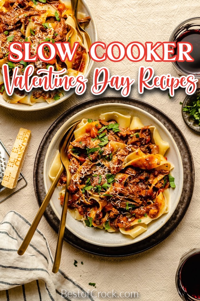 Crockpot Valentine’s Day recipes make for an easy and delicious romantic dinner for two by candlelight. Crockpot Valentines Dinner | Crockpot Valentines Dessert | Slow Cooker Valentines Candy | Valentines Day Crockpot Dinner | Romantic Crockpot Recipes | Date Night Crockpot Recipes | Dinner Date Slow Cooker Ideas #valentinesday #crockpot via @bestofcrock