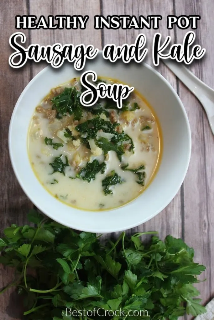 The instant pot adds so much flavor to soups through its cooking process! This instant pot sausage and kale soup recipe is easy to make and perfect for meal planning. Healthy Instant Pot Recipes | Healthy Dinner Recipes | Easy Soup Recipes | Instant Pot Kale Recipes | Instant Pot Sausage Recipes | Pressure Cooker Soup Recipes | Healthy Recipes with Kale | Kale Soup Recipes | Healthy Instant Pot Soup Recipes #InstantPotrecipes #souprecipe
