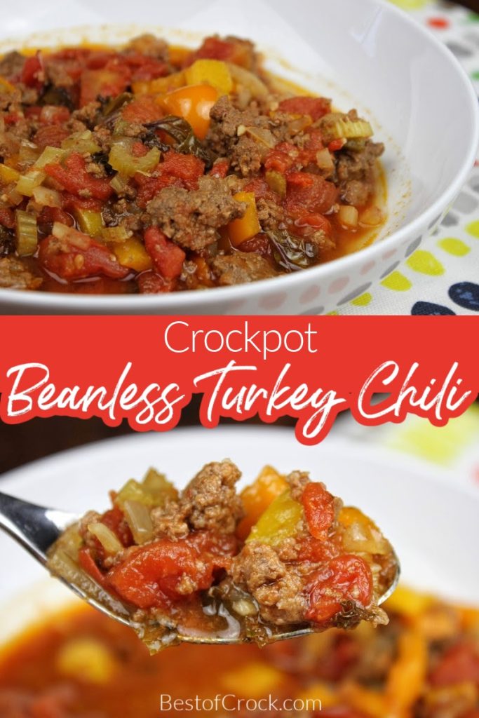 You can easily make the best crockpot turkey chili without beans and it will become a family-favorite crockpot recipe for lunch or dinner. Crockpot Turkey Chili No Beans | Crockpot Recipes for Two | Easy Slow Cooker Recipes | Crockpot Soup Recipes | Crockpot Dinner Recipes | Slow Cooker Recipes with Turkey | Summer Dinner Recipes | Recipes for Kids #chili #crockpotrecipes #slowcookerrecipes
