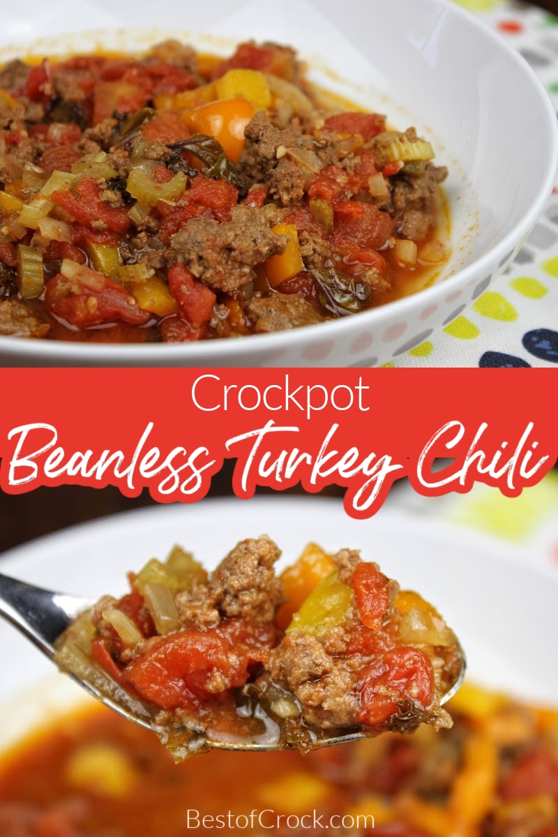 You can easily make the best crockpot turkey chili without beans and it will become a family-favorite crockpot recipe for lunch or dinner. Crockpot Turkey Chili No Beans | Crockpot Recipes for Two | Easy Slow Cooker Recipes | Crockpot Soup Recipes | Crockpot Dinner Recipes | Slow Cooker Recipes with Turkey | Summer Dinner Recipes | Recipes for Kids #chili #crockpotrecipes #slowcookerrecipes via @bestofcrock
