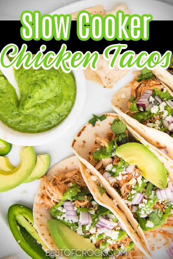 The best slow cooker chicken taco recipes make meal planning easy offering a world of amazing flavors for easy lunch and dinner recipes. Chicken Tacos Recipe Shredded | Korean Chicken Tacos Recipe | Mexican Slow Cooker Chicken | Crockpot Chicken Fajitas | Crockpot Chicken Dinner Recipes | Mexican Crockpot Recipes | Crockpot Taco Tuesday Recipes | Crockpot Mexican Food | Easy Mexican Food Recipes | Taco Tuesday Recipes | Chicken Tacos for Taco Tuesday #tacos #slowcookerrecipes via @bestofcrock