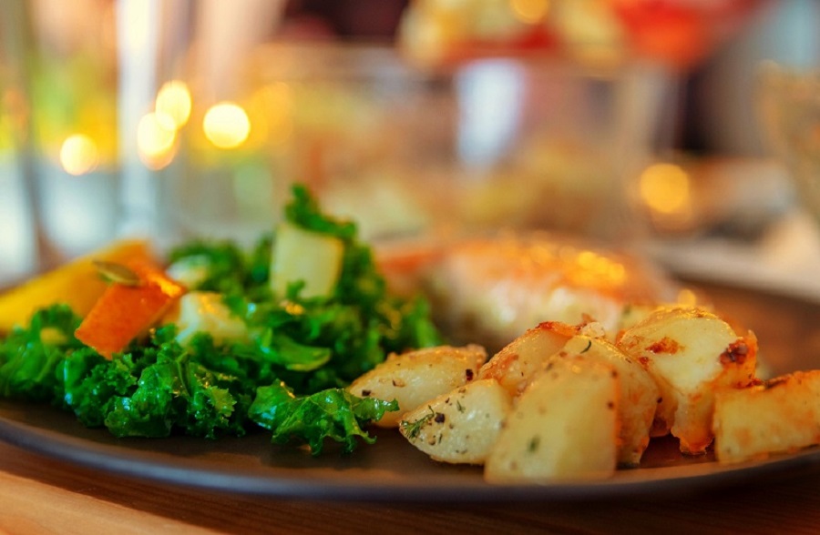 Crockpot Easter Side Dish Recipes Close Up of a Plate with Potatoes and Veggies