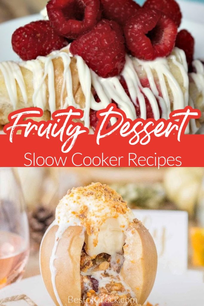 Slow cooker fruity dessert recipes help you turn an ordinary piece of fruit into a delicious dessert that you can share with everyone. Crockpot Fruit Cobbler | Crockpot Fruit Crisp | Slow Cooker Desserts | Fruity Recipes Crockpot | Slow Cooker Dessert Recipes | Crockpot Dessert Recipes | Crockpot Bread Pudding | Crockpot Recipes with Fruit | Slow Cooker Recipes with Fruit #slowcooker #fruitrecipes