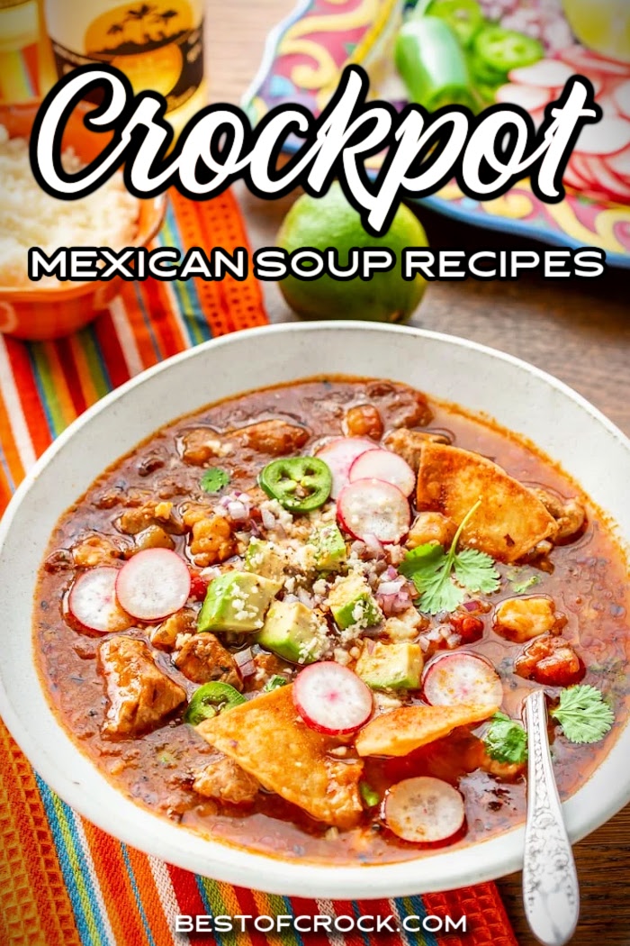 Use your crockpot to make the best Mexican soups, adding extra flavor to the chicken broth with black beans, taco seasoning, and more! Crockpot Mexican Recipes | Mexican Soup Ideas | Traditional Mexican Recipes | Homemade Mexican Food | Crockpot Soup Recipes | Slow Cooker Mexican Recipes | Slow Cooker Soup Recipes | Crockpot Tortilla Soups | Soup Recipes for Canning | Meal Prep Soup Recipes | Mexican Freezer Meals | Best Crockpot Mexican Soup Recipes via @bestofcrock