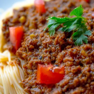 Instant Pot Dinner Recipes with Beef Close Up of Spaghetti with Meat Sauce