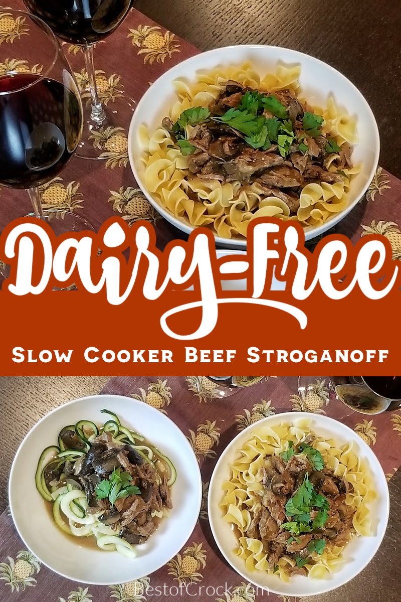 This dairy free slow cooker beef stroganoff recipe is so delicious you won’t even know it does not have dairy! Add this easy crockpot recipe to your weekly meal plan! Dairy Free Mushroom Stroganoff | Gluten Free Beef Stroganoff Slow Cooker | Dairy Free Beef Recipes | Dairy Free Pasta Recipes | Dinner Recipes without Dairy | Crockpot Recipes without Dairy | Pasta Recipes Slow Cooker #slowcooker #dairyfree via @bestofcrock