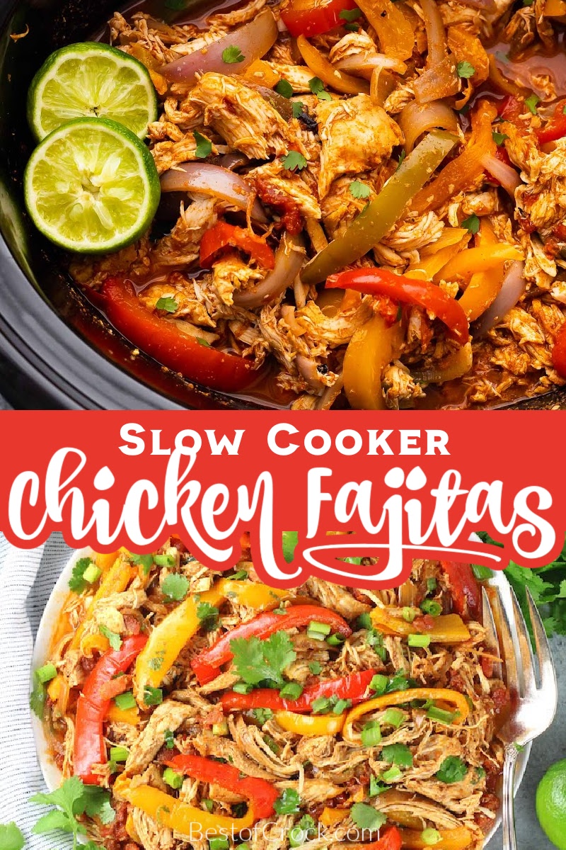 The best chicken fajitas slow cooker recipes bring the amazing flavors of chicken, bell peppers, and onions to your kitchen for an easy and flavorful dinner. How to Make Chicken Fajitas | Crockpot Mexican Recipes | Slow Cooker Dinner Recipes | Chicken Fajita Marinade | Taco Tuesday Recipes | Crockpot Recipes with Chicken | Chicken Slow Cooker Recipes | Slow Cooker Mexican Recipes | Homemade Mexican Dinners #chickenrecipes #fajitas via @bestofcrock