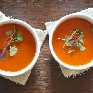 Instant Pot Blender Soup Recipes Two Small Bowls of Tomato Soup