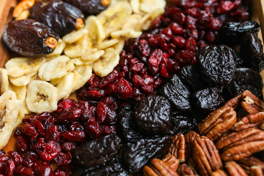 Healthy Crockpot Snack Recipes Rows of Dried Fruit and Nuts