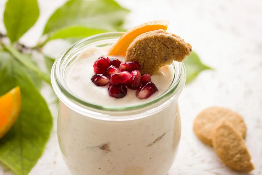 How to Make Instant Pot Yogurt a Small Jar of Yogurt with Pomegranate Seeds