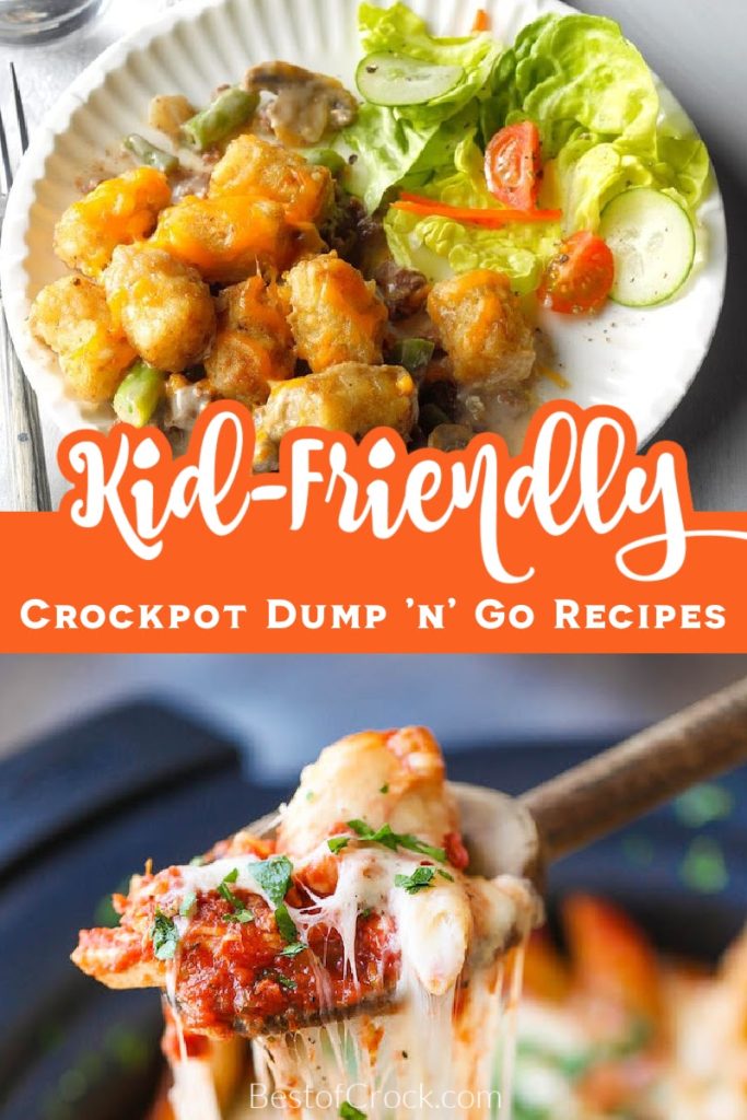 The best kid friendly dump and go crockpot recipes are perfect for busy school nights or when you just don’t feel like cooking. Crockpot Recipes for Kids | Slow Cooker Recipes for Kids | Family Dinner Recipes | Crockpot Family Meals | Slow Cooker Family Recipes | Dump and Go Slow Cooker Recipes | Crockpot Recipes with Chicken | Crockpot Recipes with Pork | Crockpot Pasta Recipes #crockpotrecipes #familyrecipes