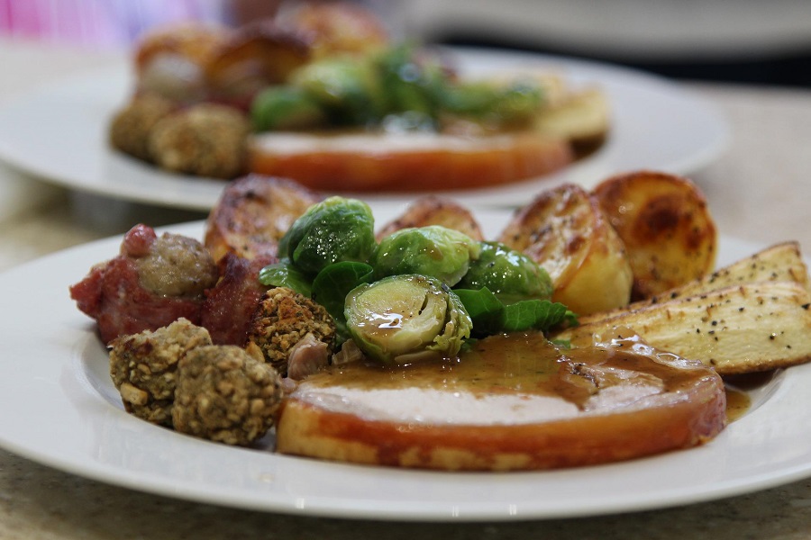 Slow Cooker Side Dish Recipes Close Up of a Plate with Roasted Veggies and Some Meat