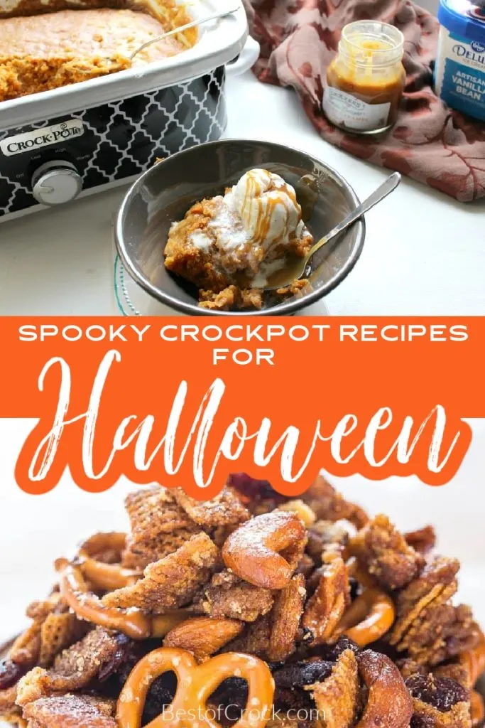 Spooky recipes are perfect during the fall season, but you can make things easier with crockpot Halloween recipes. Halloween Recipes for Kids | Slow Cooker Halloween Recipes Parties | Halloween Appetizer Ideas | Spooky Snack Ideas | Fall Crockpot Recipes | Crockpot Halloween Snacks #halloween #crockpot
