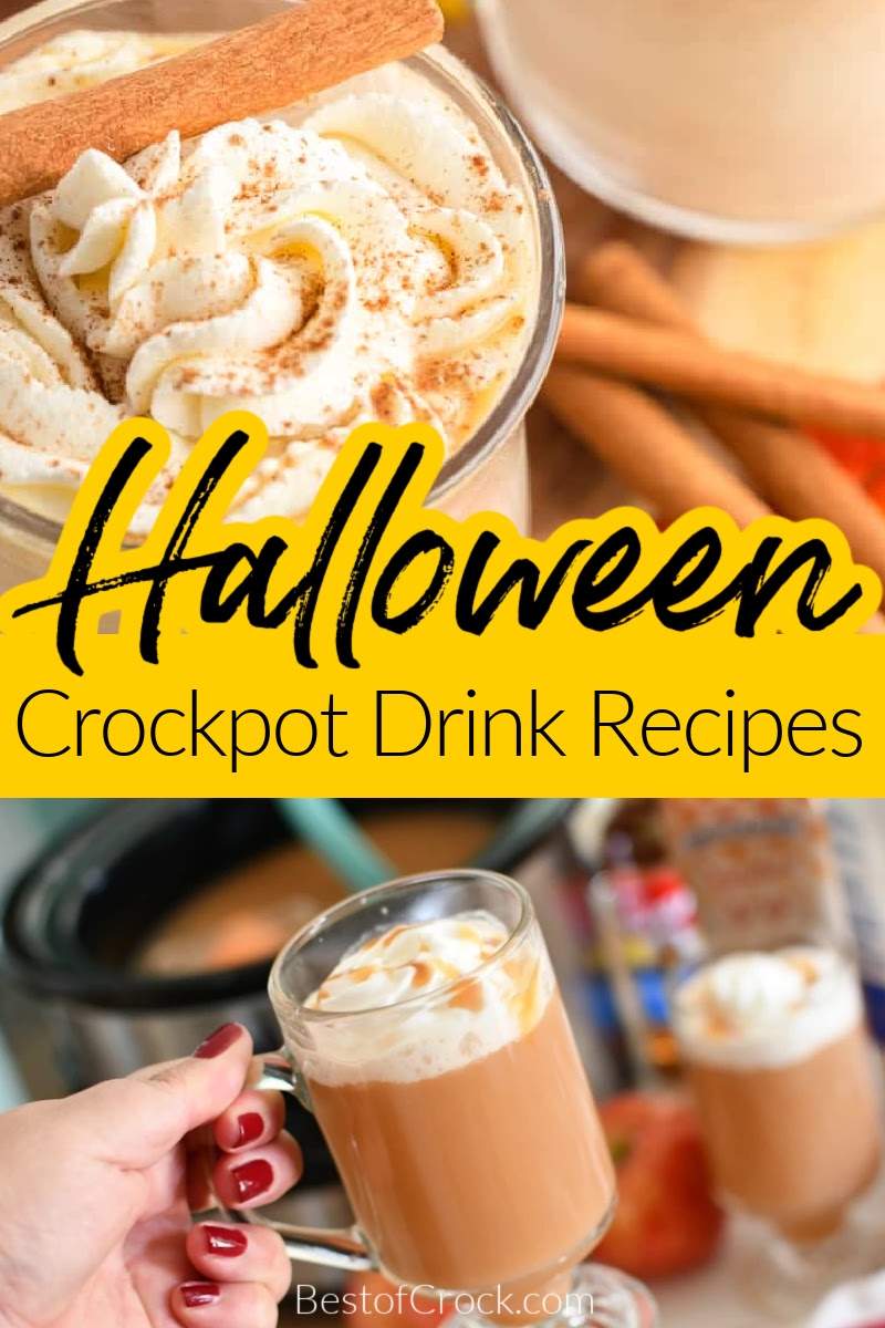 Try one of these easy Halloween slow cooker cider recipes to make your Halloween even more festive! Crockpot Drink Recipes| Fall Crockpot Drink Recipes | Slow Cooker Drink Recipes for Halloween | Crockpot Apple Cider Ideas | Halloween Drinks with Alcohol | Spooky Halloween Drink Recipes #halloween #slowcooker via @bestofcrock