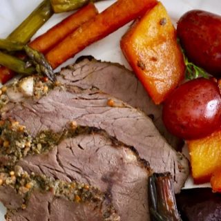 Fall Crockpot Recipes a Plate of Pot Roast with Roasted Veggies