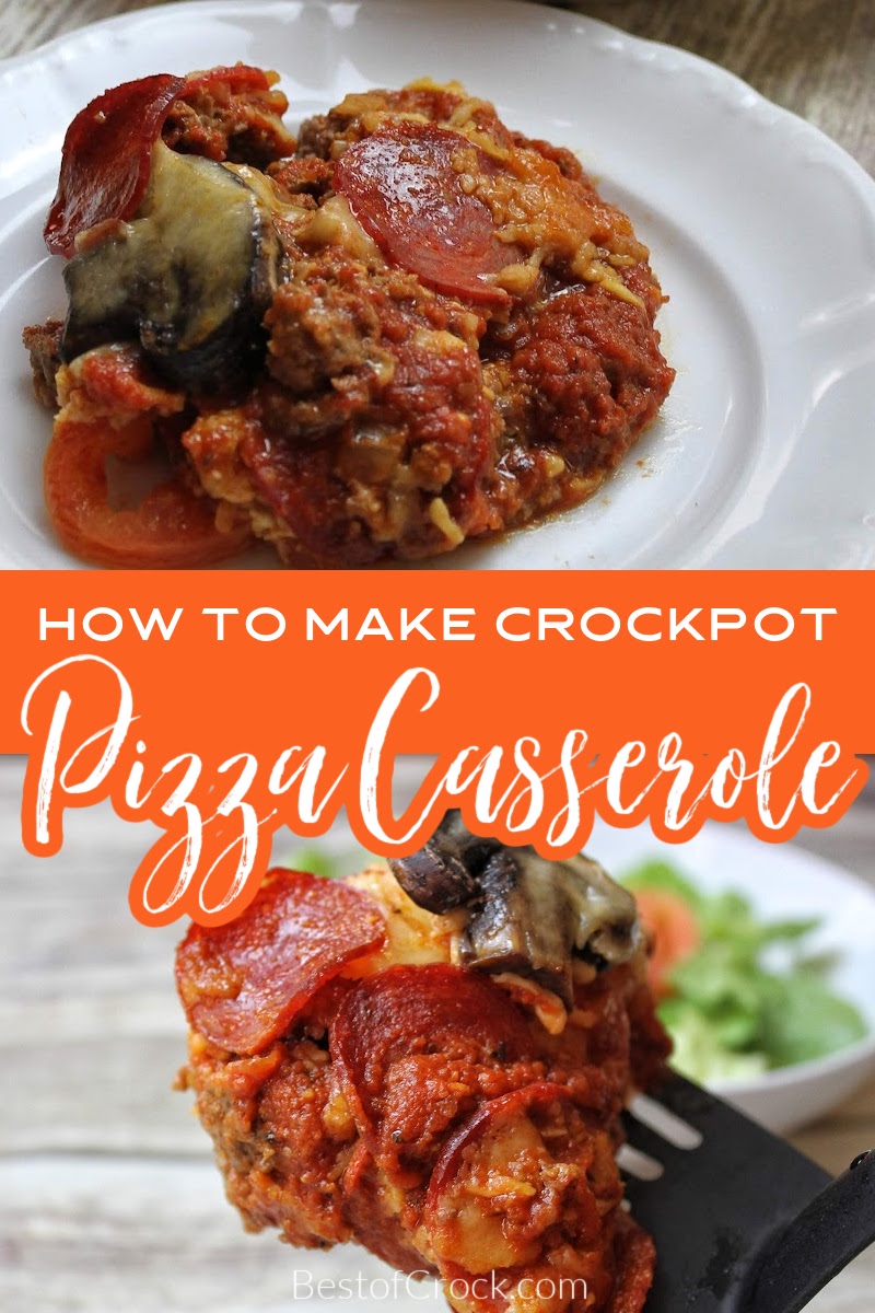 A healthy crockpot pizza casserole can really make a difference as a weight loss recipe and is a family dinner recipe that everyone will love. Crockpot Recipes for Dinner | Slow Cooker Dinner Recipe | Healthy Crockpot Recipes | Crockpot Recipes for Families | Healthy Dinner Recipes Slow Cooker #crockpot #recipes via @bestofcrock