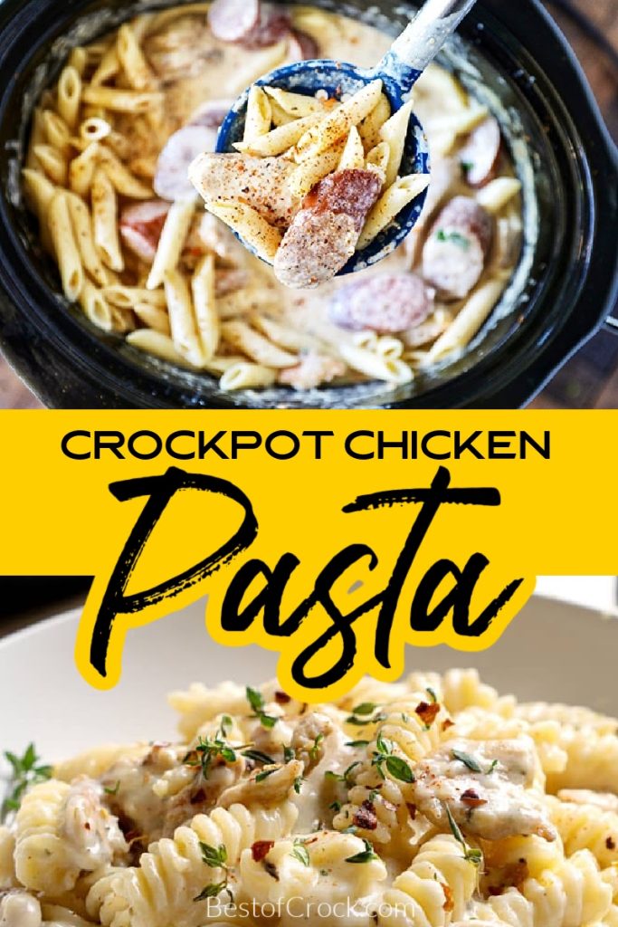 Crockpot chicken pasta recipes are perfect for date night dinners, family dinners, or anytime you are in the mood for an easy dinner recipe. Crockpot Recipes with Chicken | Crockpot Recipes with Pasta | Date Night Recipes | Crockpot Recipes for Two | Family Dinner Recipes | Easy Crockpot Recipes | Italian Dinner Recipes | Italian Crockpot Pasta Recipes #crockpotrecipes #pastarecipes