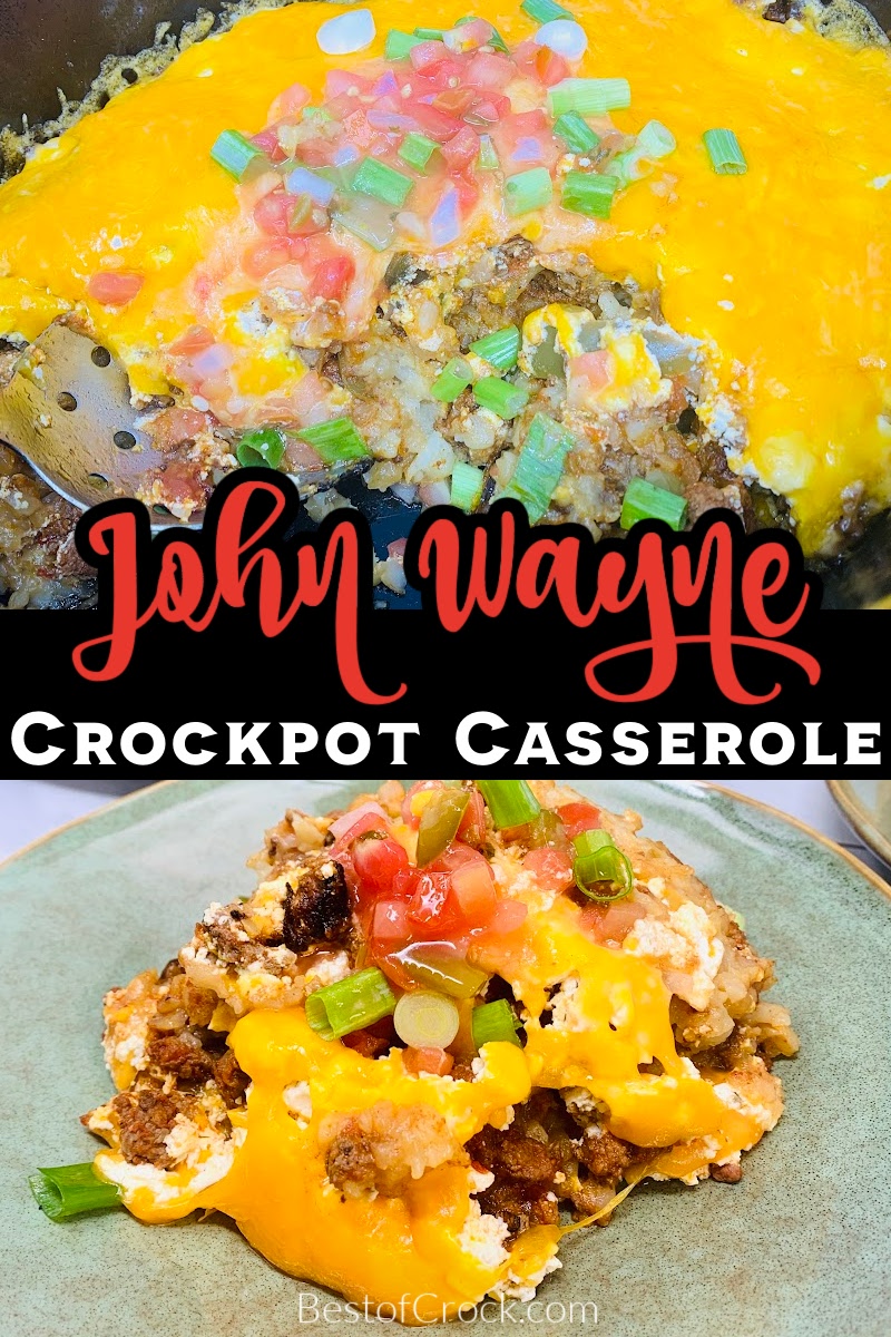 This delicious John Wayne casserole recipe is a classic and easy crockpot recipe to add to your meal plan for the week. John Wayne Potatoes | Cowboy Casserole | Slow Cooker Casserole Recipe | Crockpot Casserole Ingredients | Tater Tot Casserole #crockpot #casserole via @bestofcrock