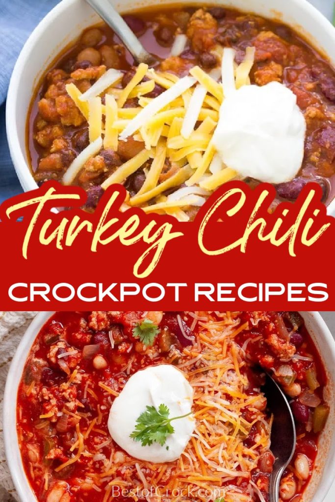 Making healthy chili recipes is easier with these crockpot turkey chili recipes that are filled with flavor and easy to make any night of the week! Crockpot Turkey Chili Healthy | Healthy Crockpot Recipes | Chili Slow Cooker Recipe | Crockpot Recipes with Turkey | Turkey Slow Cooker Recipes | Crockpot Turkey Chili No Beans #chili #crockpot