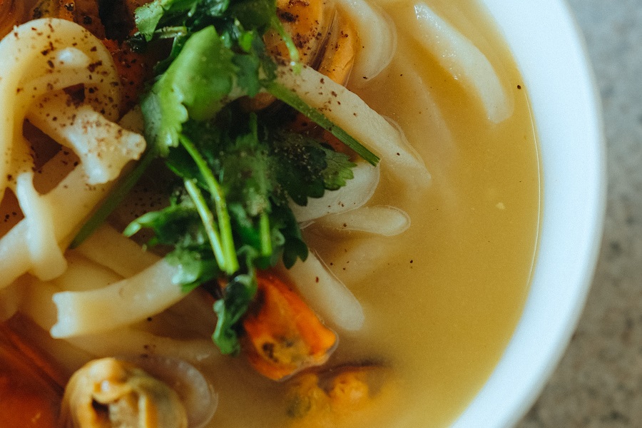 How to Make Instant Pot Chicken Noodle Soup Close Up of Chicken Noodle Soup