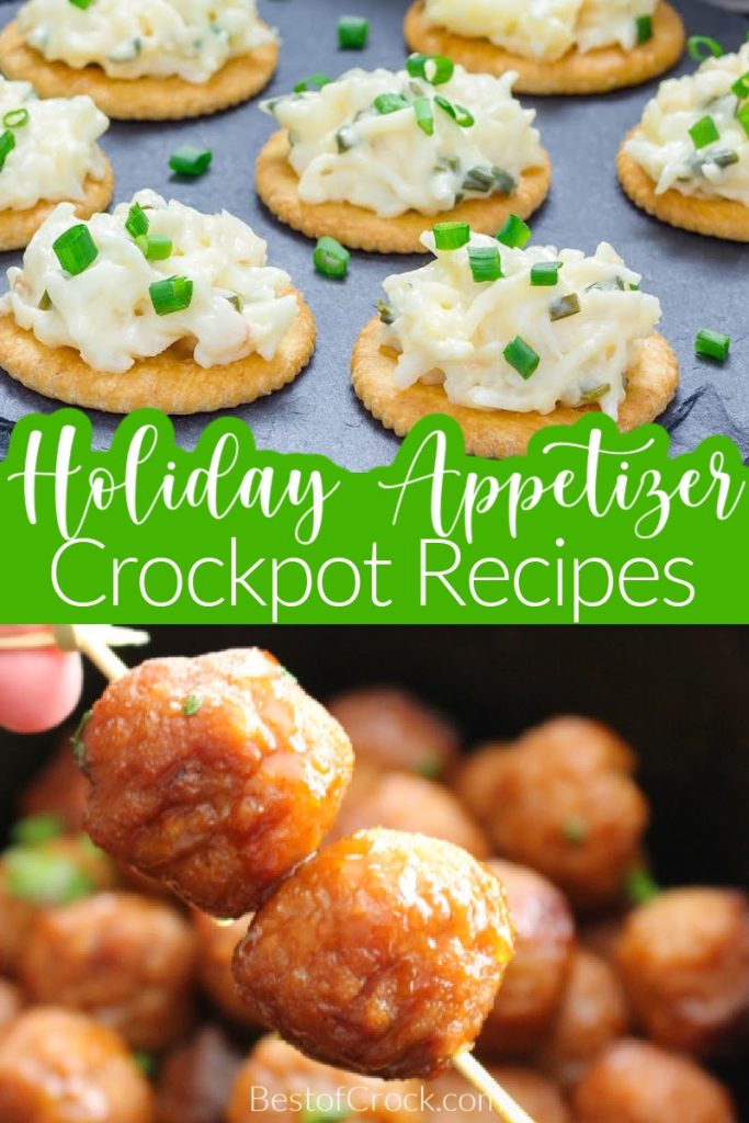 Crockpot holiday appetizers can make hosting holiday parties easier and pair perfectly with holiday dinner recipes. Crockpot Christmas Recipes | Crockpot Thanksgiving Recipes | Crockpot Recipes for New Years Eve | Slow Cooker Holiday Recipes | Crockpot Finger Foods | Holiday Season Recipes | Holiday Snack Recipes | Holiday Party Recipes #crockpotrecipes #partyfood