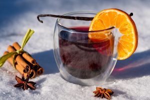 Crockpot Sangria Recipes a Glass of Sangria Sitting Outside on Snow with an Orange Slice on the Rim