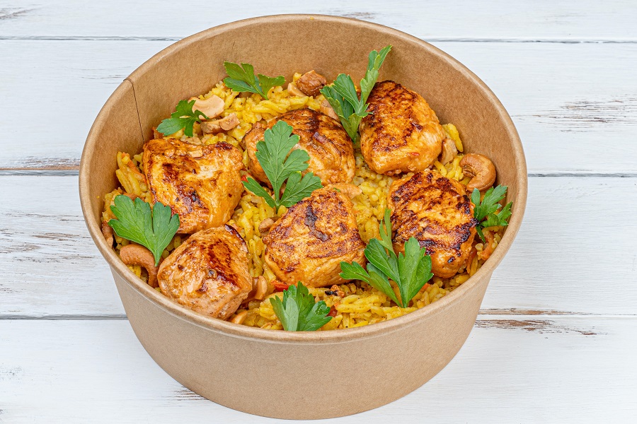  Instant Pot Chicken and Rice Recipes Close Up of a Bowl of Chicken and Yellow Rice