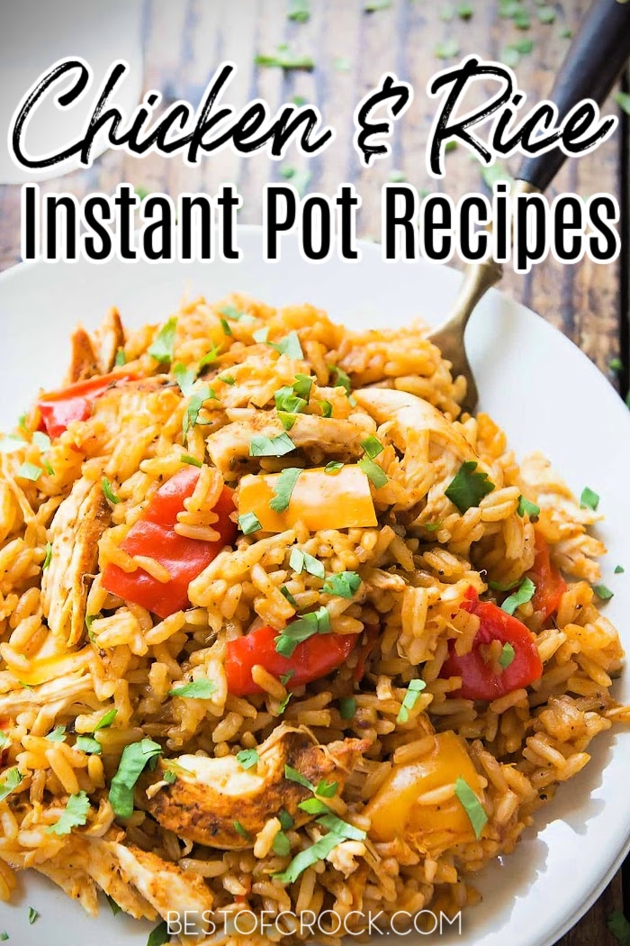 Instant Pot chicken and rice recipes are perfect for family dinner recipes or make-ahead meals to help save time with meal prep. Instant Pot Recipes with Chicken | Easy Dinner Recipes | Pressure Cooker Recipes with Chicken | Instant Pot Dinner Recipes | Family Dinner Recipes | Instant Pot Rice Recipes | Pressure Cooker Recipes with Rice #instantpotrecipes #chickendinner