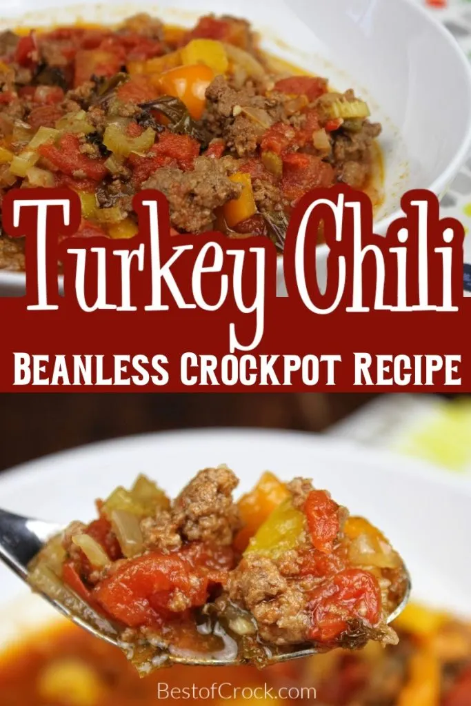 You can easily make the best crockpot turkey chili without beans and it will become a family-favorite crockpot recipe for lunch or dinner. Crockpot Turkey Chili No Beans | Crockpot Recipes for Two | Easy Slow Cooker Recipes | Crockpot Soup Recipes | Crockpot Dinner Recipes | Slow Cooker Recipes with Turkey | Summer Dinner Recipes | Recipes for Kids #chili #crockpotrecipes #slowcookerrecipes