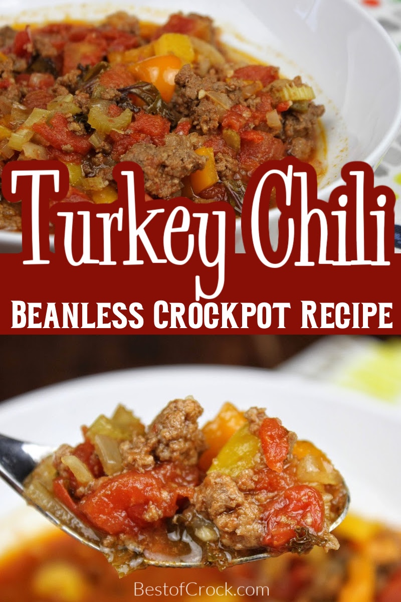 You can easily make the best crockpot turkey chili without beans and it will become a family-favorite crockpot recipe for lunch or dinner. Crockpot Turkey Chili No Beans | Crockpot Recipes for Two | Easy Slow Cooker Recipes | Crockpot Soup Recipes | Crockpot Dinner Recipes | Slow Cooker Recipes with Turkey | Summer Dinner Recipes | Recipes for Kids #chili #crockpotrecipes #slowcookerrecipes via @bestofcrock