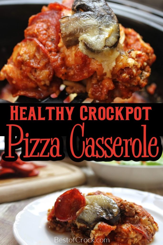 A healthy crockpot pizza casserole can really make a difference as a weight loss recipe and is a family dinner recipe that everyone will love. Crockpot Recipes for Dinner | Slow Cooker Dinner Recipe | Healthy Crockpot Recipes | Crockpot Recipes for Families | Healthy Dinner Recipes Slow Cooker #crockpot #recipes