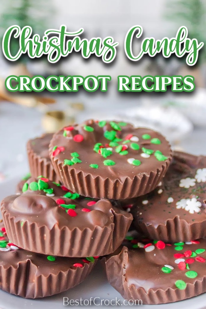 Crockpot candy recipes are delicious holiday slow cooker recipes!  Use these recipes for your regular holiday baking, when entertaining, or as gifts.  Crockpot Holiday Recipes | Slow Cooker Holiday Recipes | Candy Recipes for Christmas | Homemade Candy Recipes | Crockpot Recipes with Chocolate | Crockpot Dessert Recipes | Christmas Snack Ideas | Christmas Party Recipes #christmasrecipes #crockpotrecipes