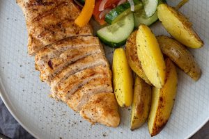 Instant Pot Frozen Chicken Recipes a Sliced Up Chicken Breast with Fries and Veggies