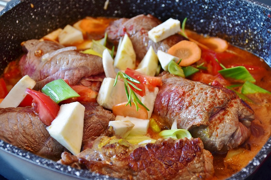 Instant Pot Chuck Roast Recipes Close Up of Beef and Veggies in a Stew
