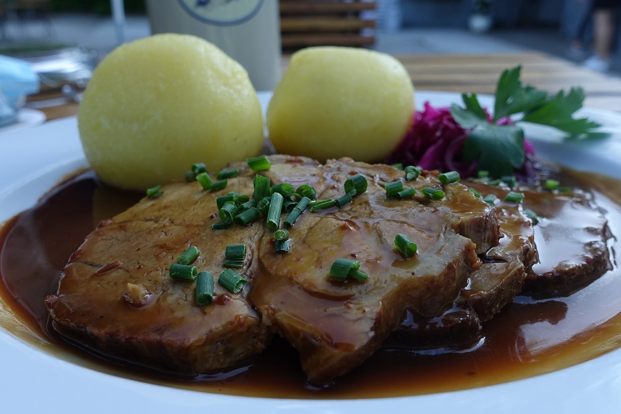 Instant Pot Pork Roast Recipes Pork Steak Dinner on a Plate with Gravy and Potatoes