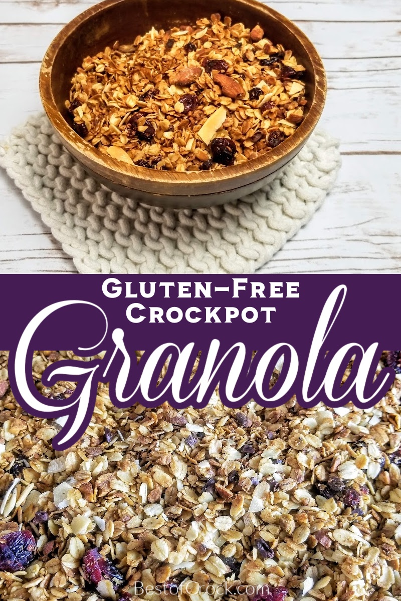 With this delicious homemade crockpot gluten free granola recipe can enjoy one of the healthiest snacks around without all of the additives. Crockpot Granola | Slow Cooker Granola Bars | Crockpot Oatmeal | Cherry Vanilla Almond Granola Recipe | Dairy Free Granola Recipe #crockpot #granola via @bestofcrock
