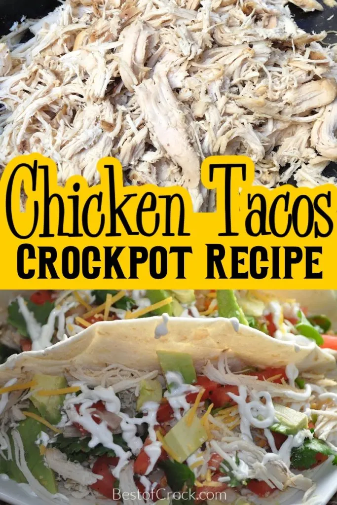Homemade tacos are easy dinner recipes that you can make any night of the week, especially with this crockpot chicken tacos recipe. Shredded Chicken Tacos | Authentic Chicken Tacos | Mexican Chicken Tacos | Crockpot Shredded Chicken | Slow Cooker Tacos with Chicken | Slow Cooker Dinner Recipes | Crockpot Dinner Recipes Chicken | Crockpot Mexican Recipes | Slow Cooker Mexican Recipes #chickenrecipes #crockpotrecipes