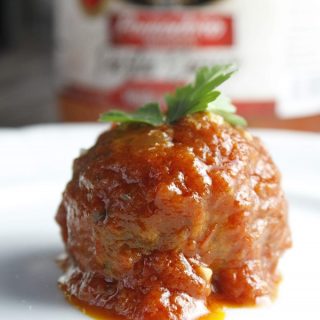 Super Bowl Appetizers Crockpot Recipes Close Up of a Single Meatball