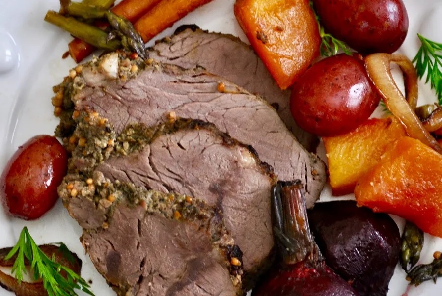 Date Night Crockpot Recipes Close Up of a Beef Roast with Veggies