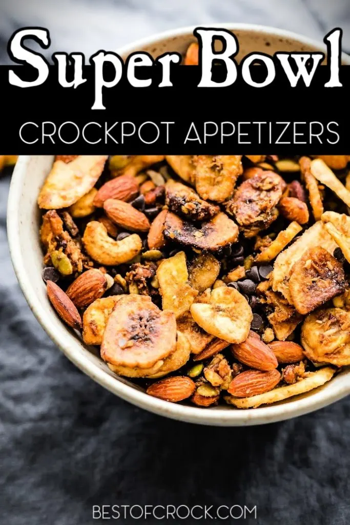 Super Bowl appetizers crockpot recipes are easy Super Bowl Party recipes that will keep everyone happy. Crockpot Party Recipes | Crockpot Super Bowl Recipes | Super Bowl Party Recipes | Appetizer Recipes for a Crowd | Appetizer Recipes for Parties | Crockpot Finger Food Recipes | Slow Cooker Party Recipes | Slow Cooker Appetizer Recipes | Super Bowl Snack Recipes #superbowlparty #partyrecipes