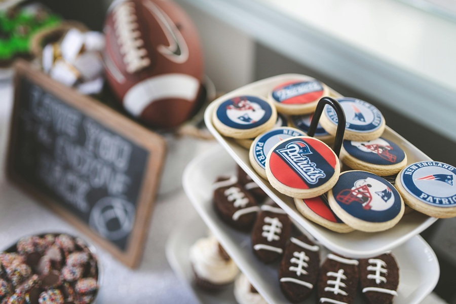 Super Bowl Food Instant Pot Recipes a Dessert Table at a Football-Themed Party