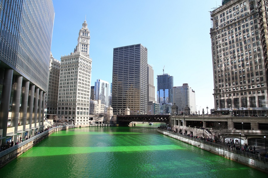 Green St Patrick's Day Crock Pot Recipes View of a Green River in a City