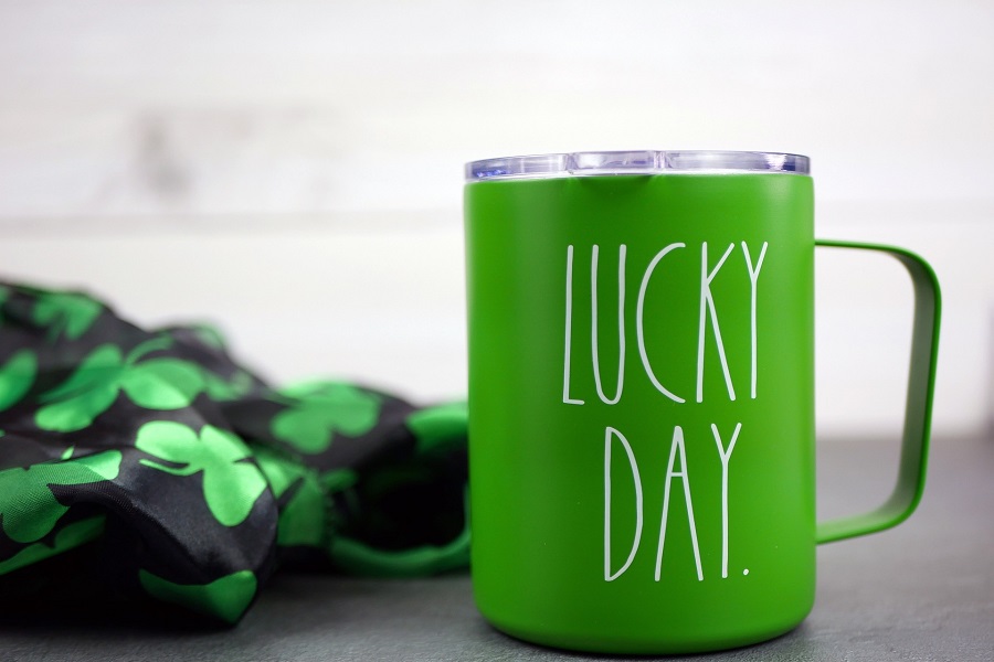 Green St Patrick's Day Crock Pot Recipes Close Up of a Green Coffee Mug That Says Lucky Day