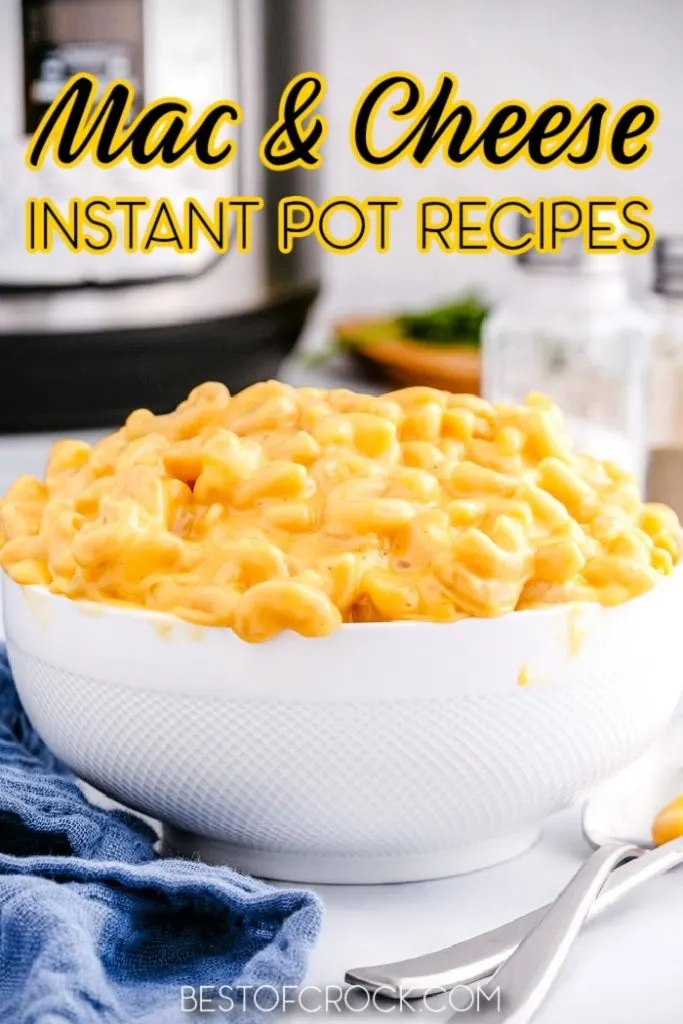 Instant Pot mac and cheese recipes can help you make easy family dinners. You can also serve these as delicious side dishes or party recipes. Super Bowl Party Recipes | Instant Pot Super Bowl Recipes | Instant Pot Pasta Recipes | Instant Pot Recipes with Cheese | Homemade Mac and Cheese Ideas | Cheesy Instant Pot Recipes | Quick Dinner Recipes | Easy Dinner Recipes | Quick Party Recipes | Mac and Cheese Recipes for a Crowd #instantpotrecipes #macandcheeserecipes