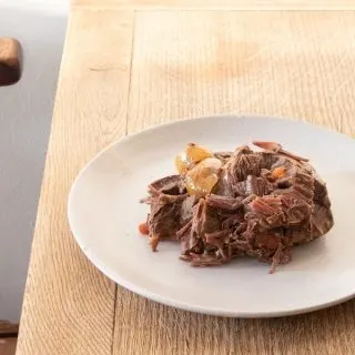 Instant Pot Whole30 Recipes with Beef Close Up of a Plate with Beef Brisket