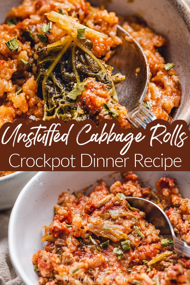 Crockpots make enjoying unstuffed cabbage rolls so much easier. This is an easy crockpot recipe that provides a healthy dinner for the whole family. Healthy Crockpot Recipes | Family Dinner Recipes | Crockpot Cabbage Recipes | Healthy Cabbage Recipes | Crockpot Lunch Recipes | Party Recipes | Crockpot Recipes for a Crowd | Recipes with Cabbage | Vegetable Recipes #crockpotrecipes #healthyrecipes via @bestofcrock